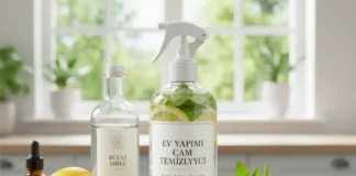 Ev Yapımı Cam Temizleme Spreyi Tarifi: Lekesiz ve Parlak Pencereler İçin Doğal Çözüm cam temizleme spreyi tarifi